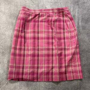 Vintage Pink Plaid Bodycon Mini Skirt